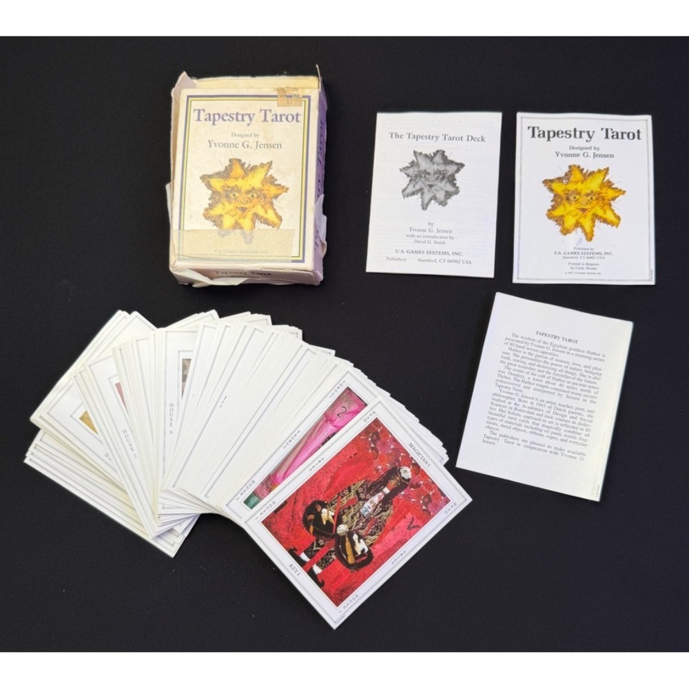 Tapestry Tarot Cards Deck Yvonne G Jensen 1st Edition 1995 US Games Magick *READ